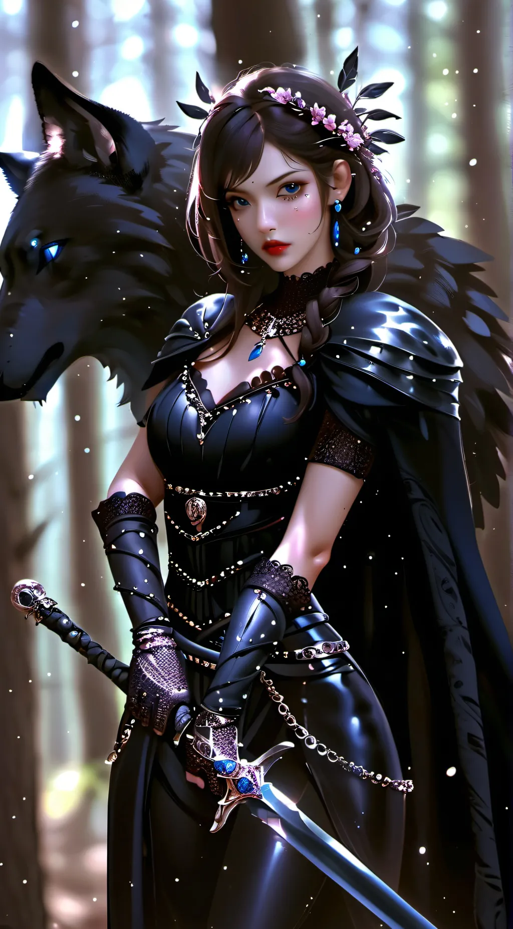 ai character: Dark Knight Rowena background