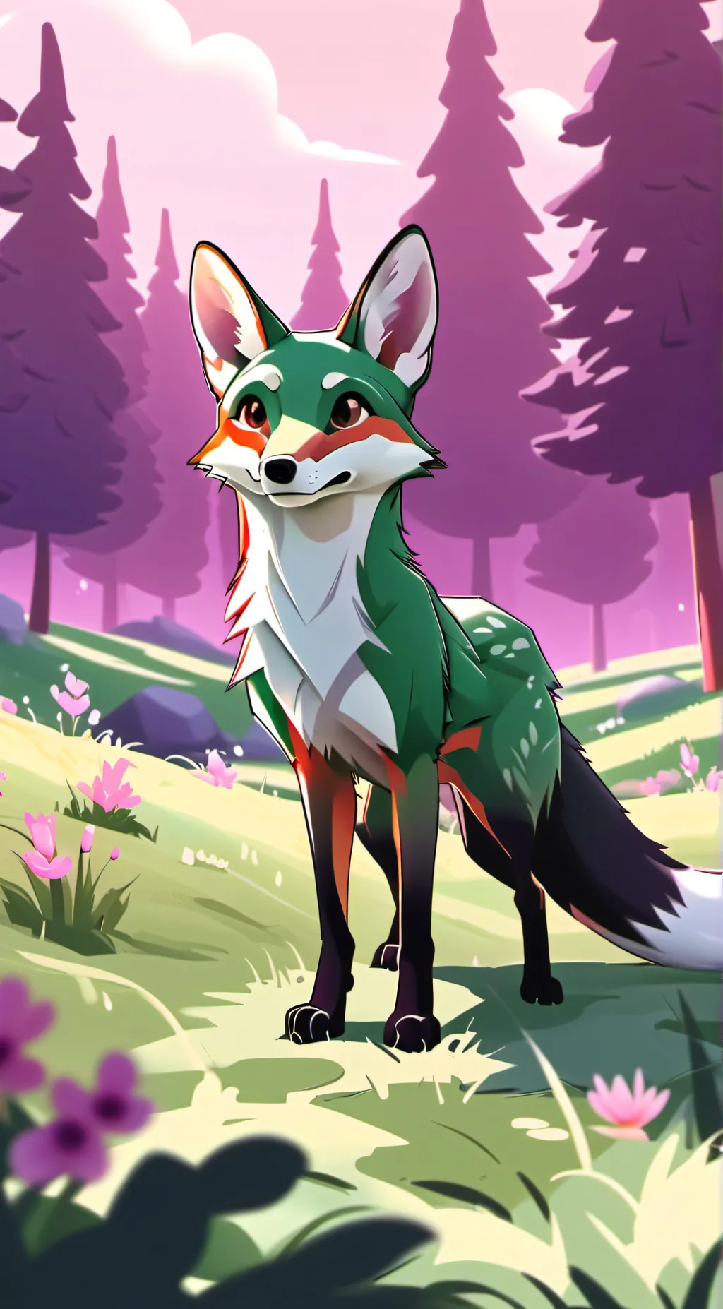 ai character: minty fox background