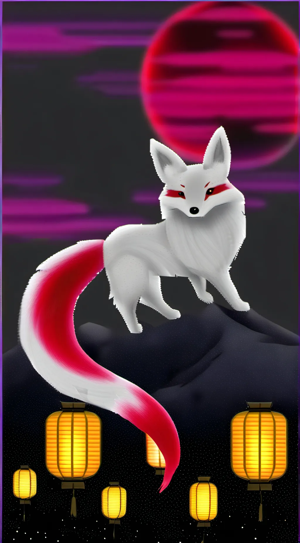 ai character: kitsune  background