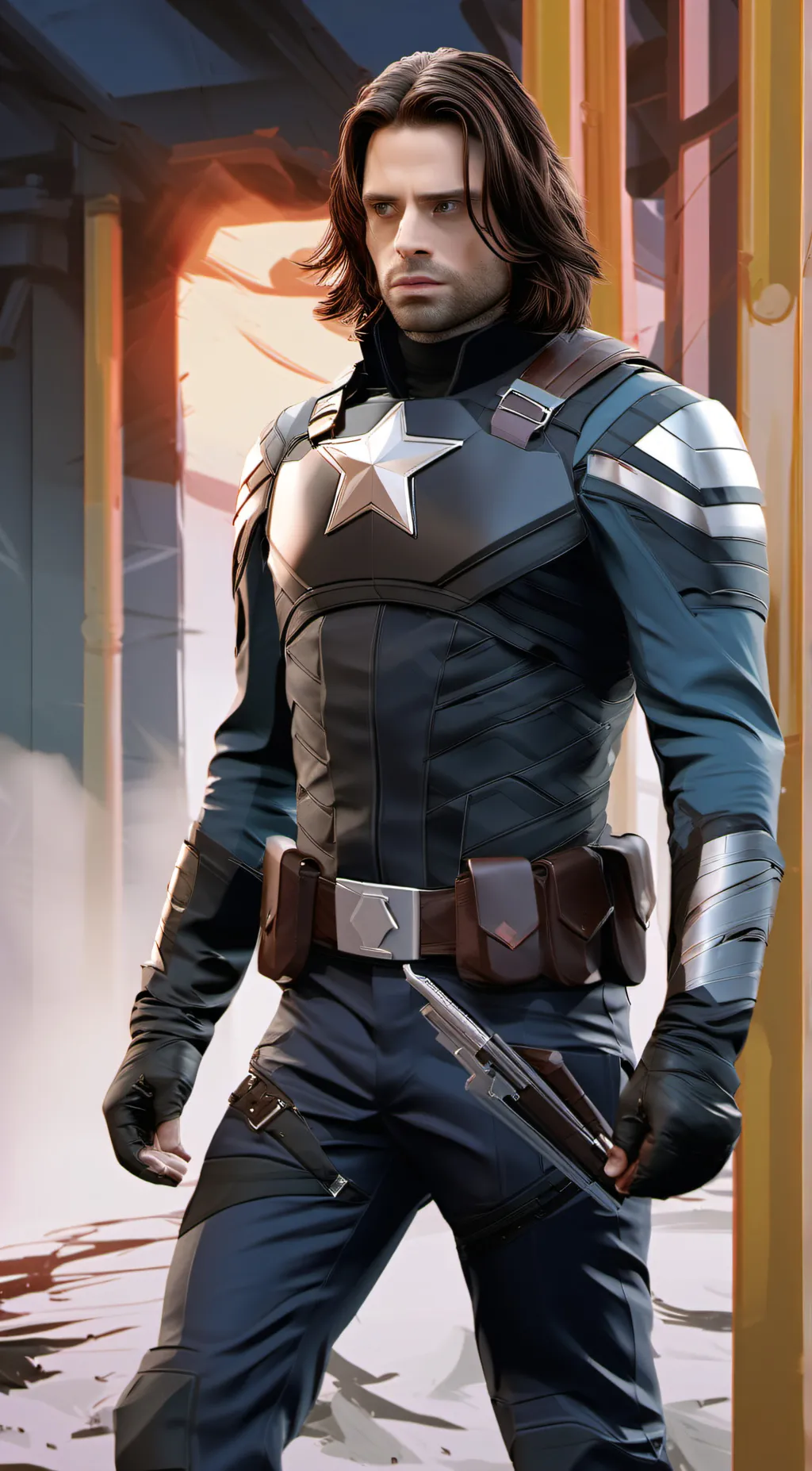 ai character: Bucky Barnes background