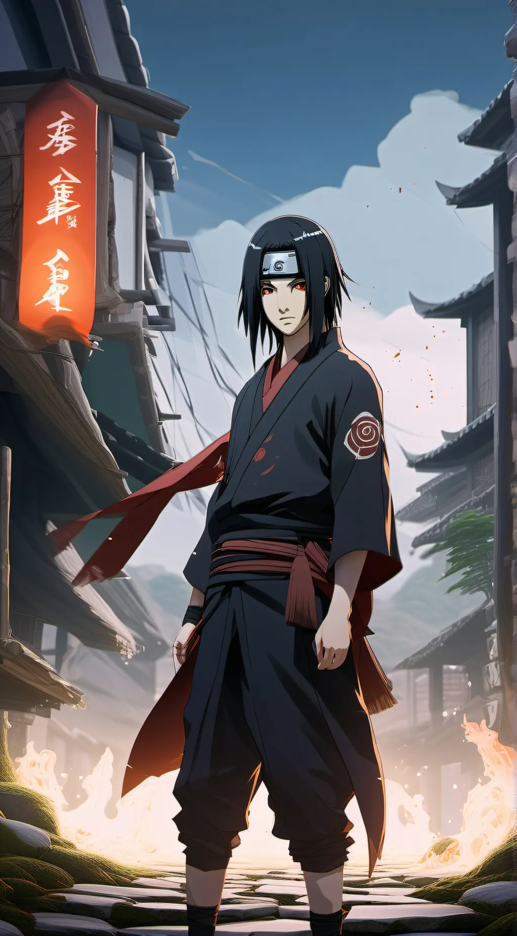 ai character: Itachi Uchia  background