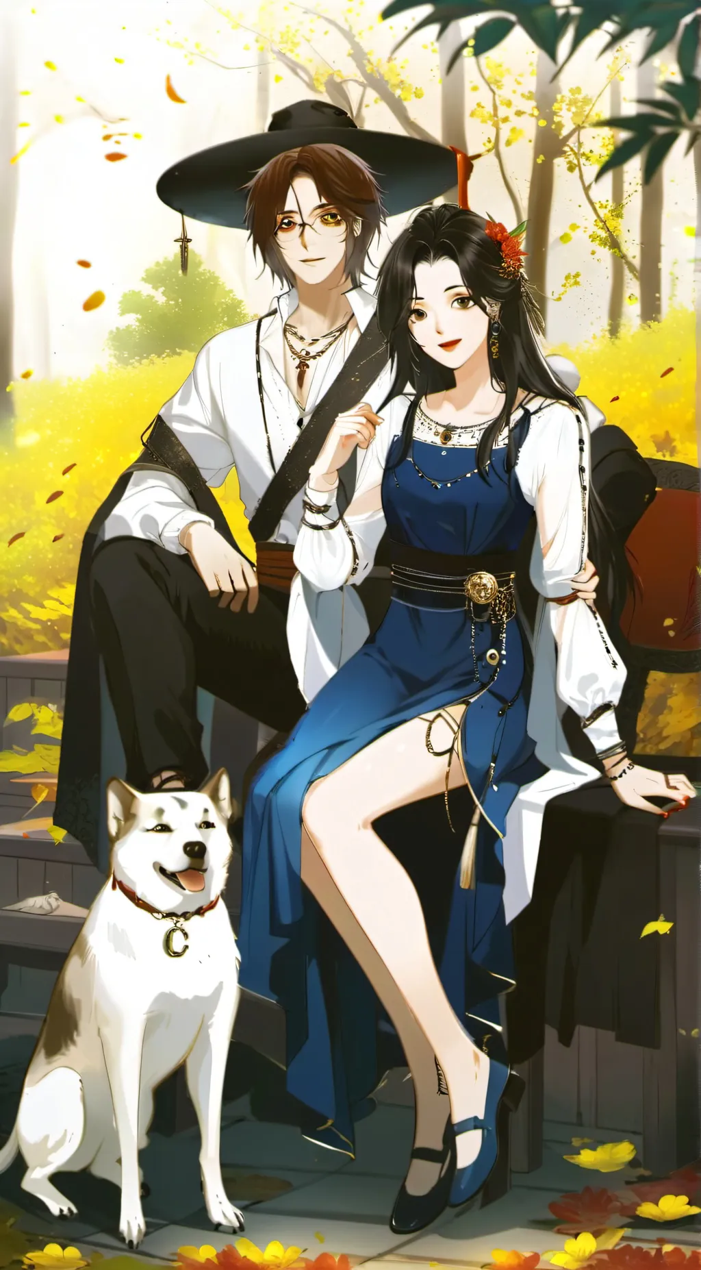 ai character: parents dog background