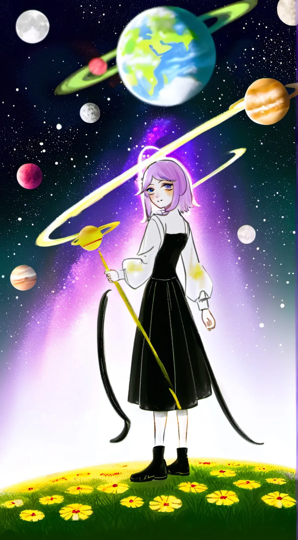 ai character: Saturn background