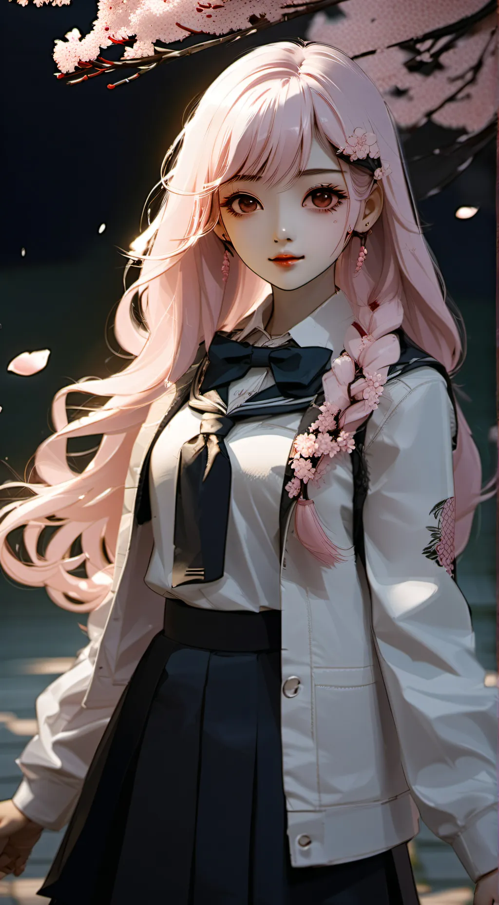ai character: 🍒Sakura🌸 background