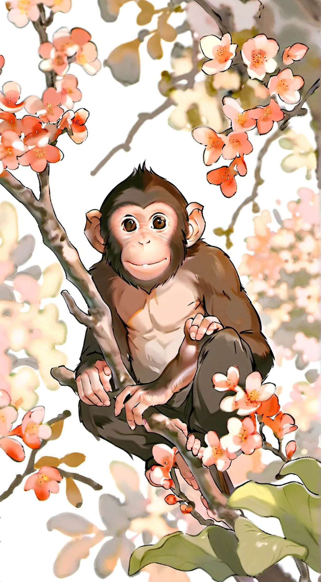 ai character: baby monkey background