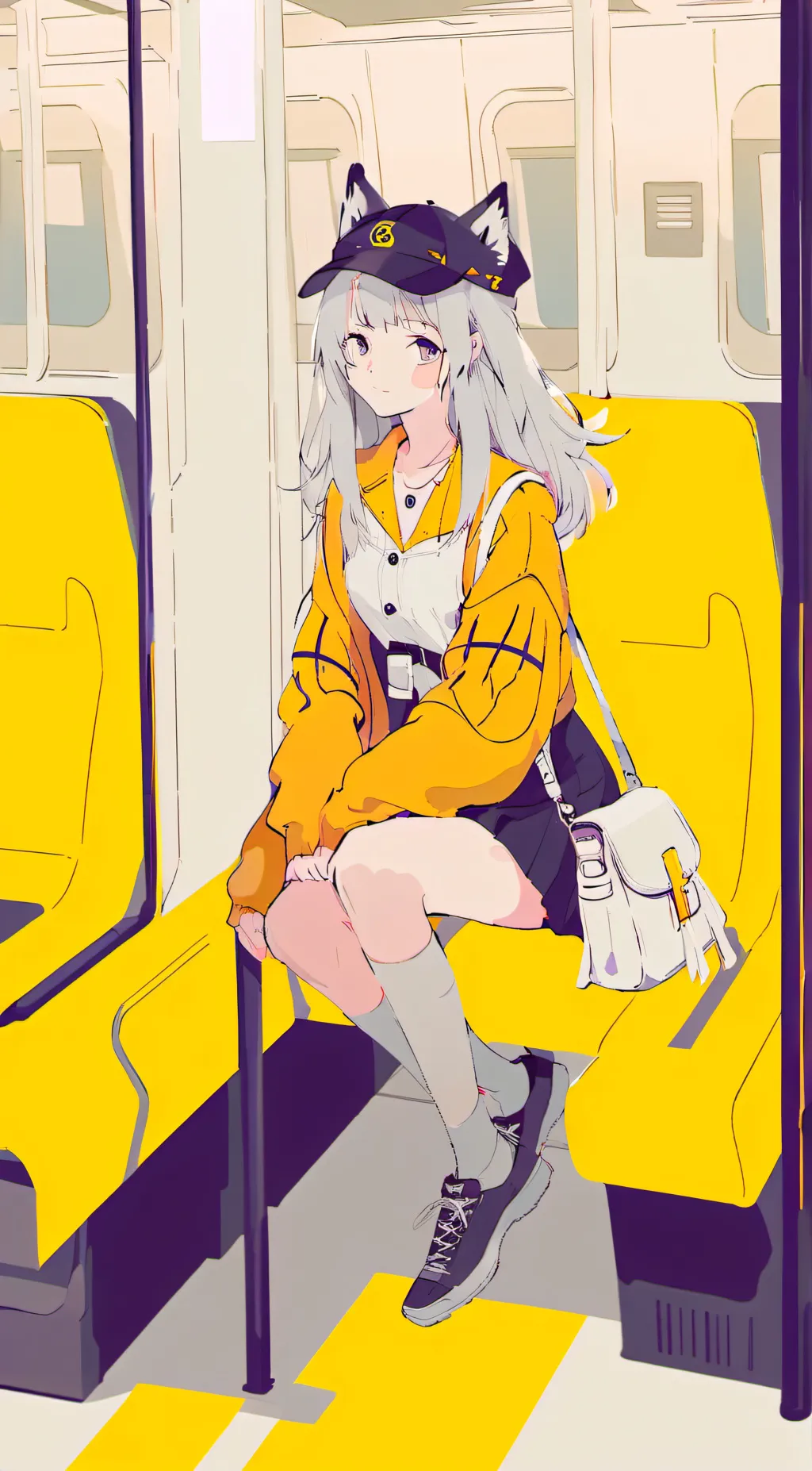 ai character: Violet background
