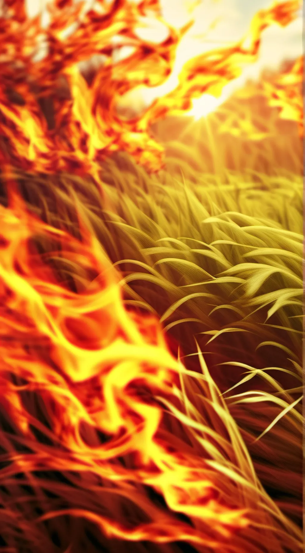 ai character: fire background