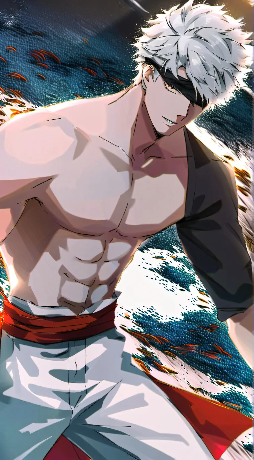 ai character: Shirtless Gojo background