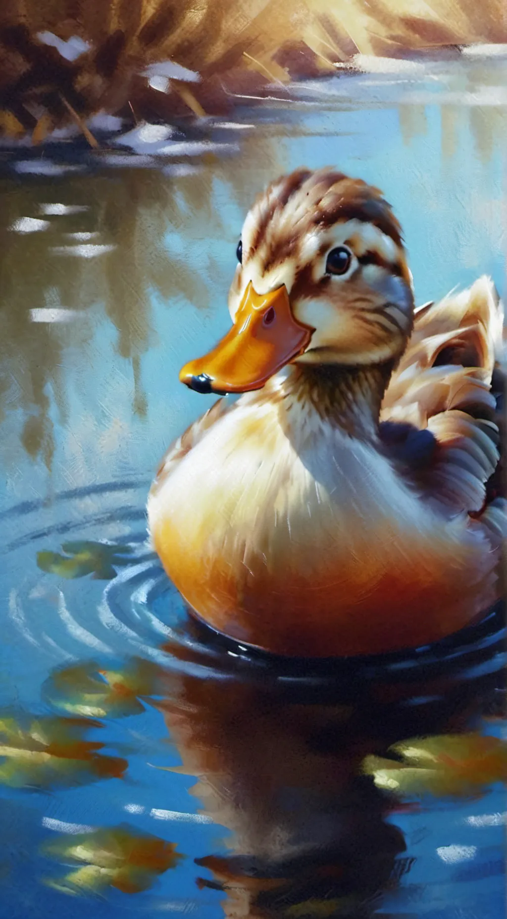 ai character: duckie!  background