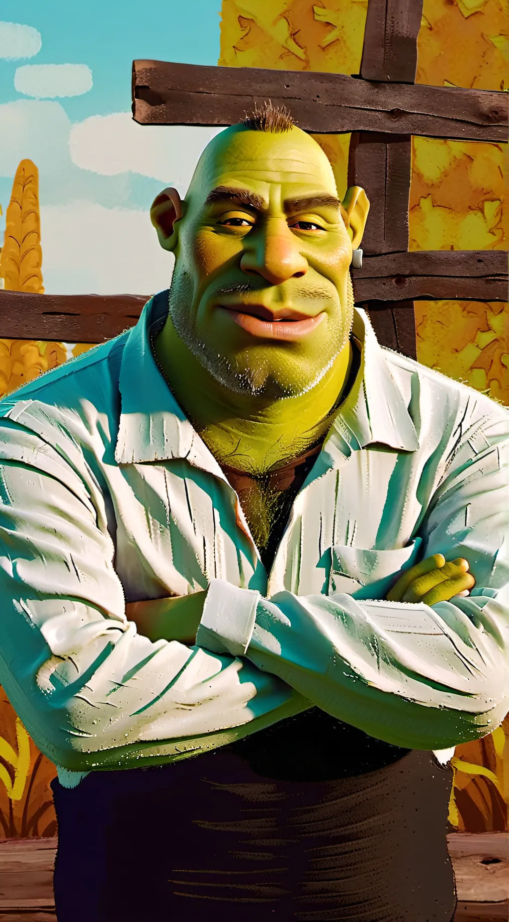 ai character: Sigma daddy shrek background