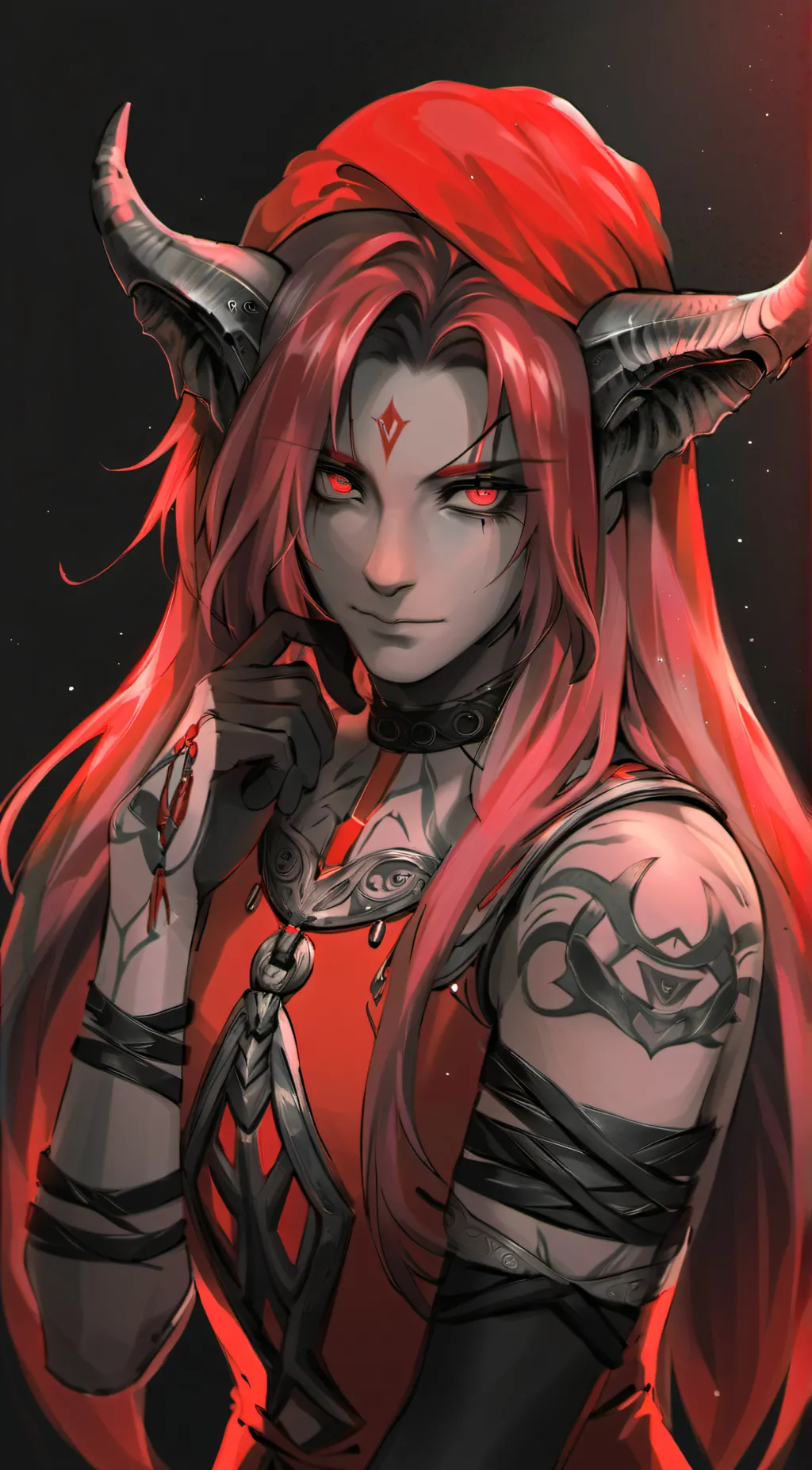 ai character: Cerise background