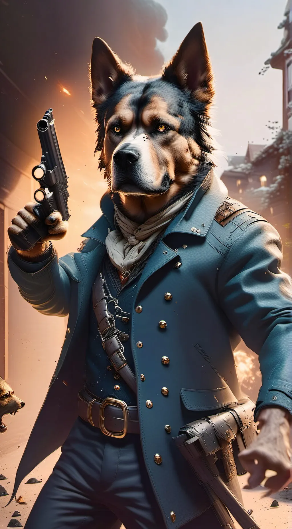 ai character: dog day background