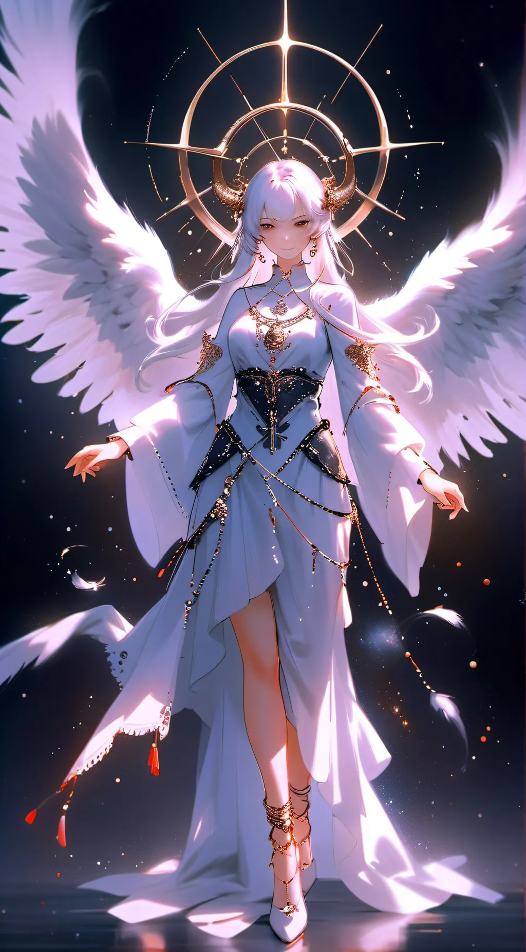 ai character: The Lady in white background