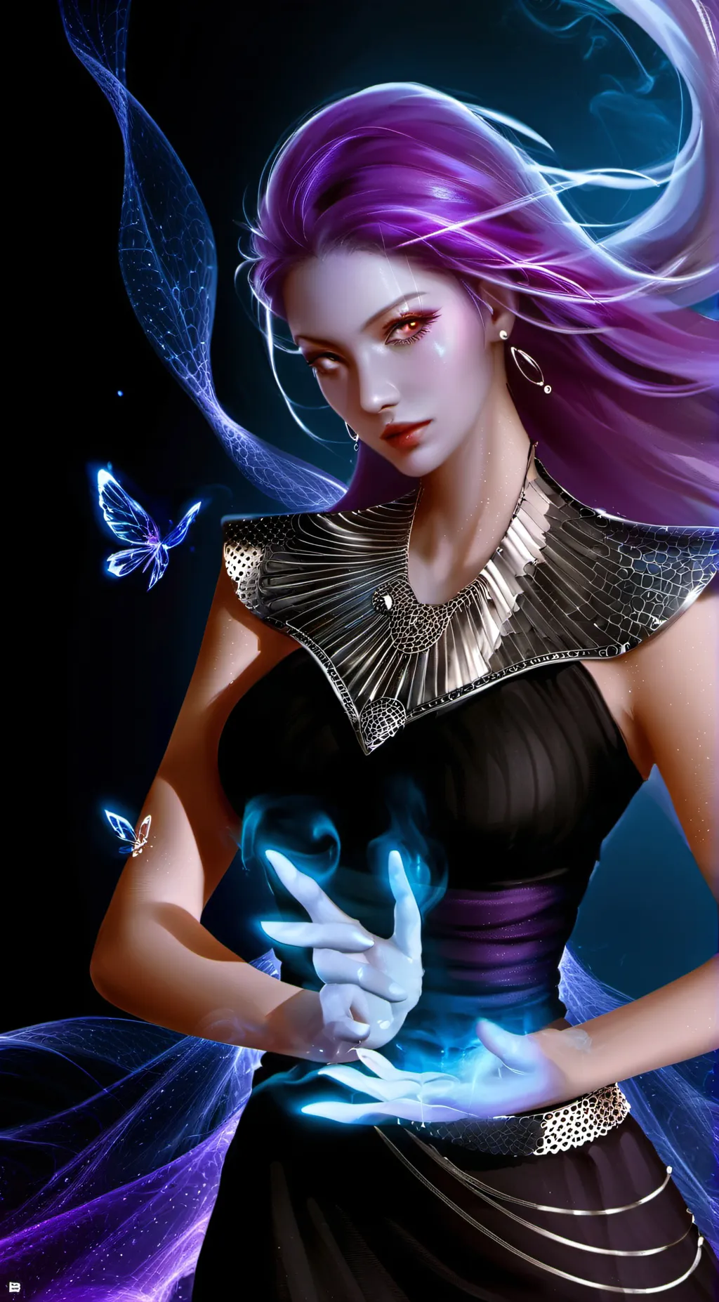 ai character: Flaming background