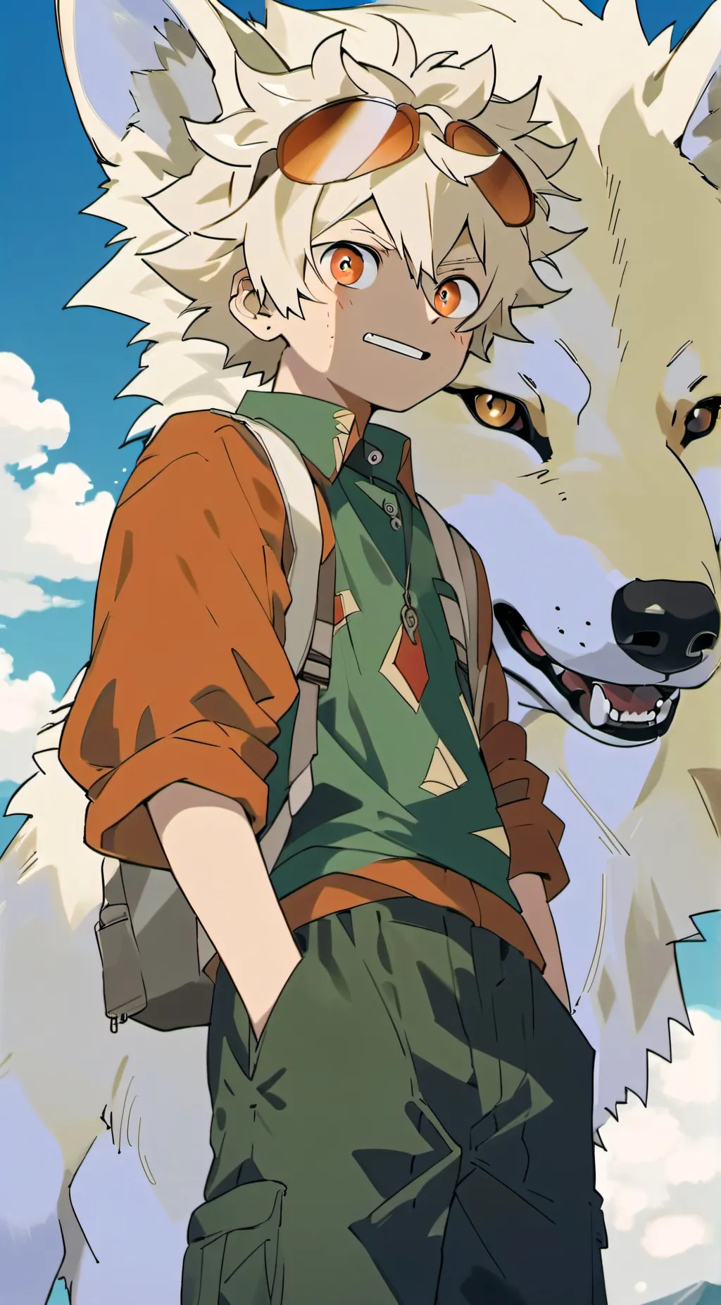 ai character: bakugo in heat background