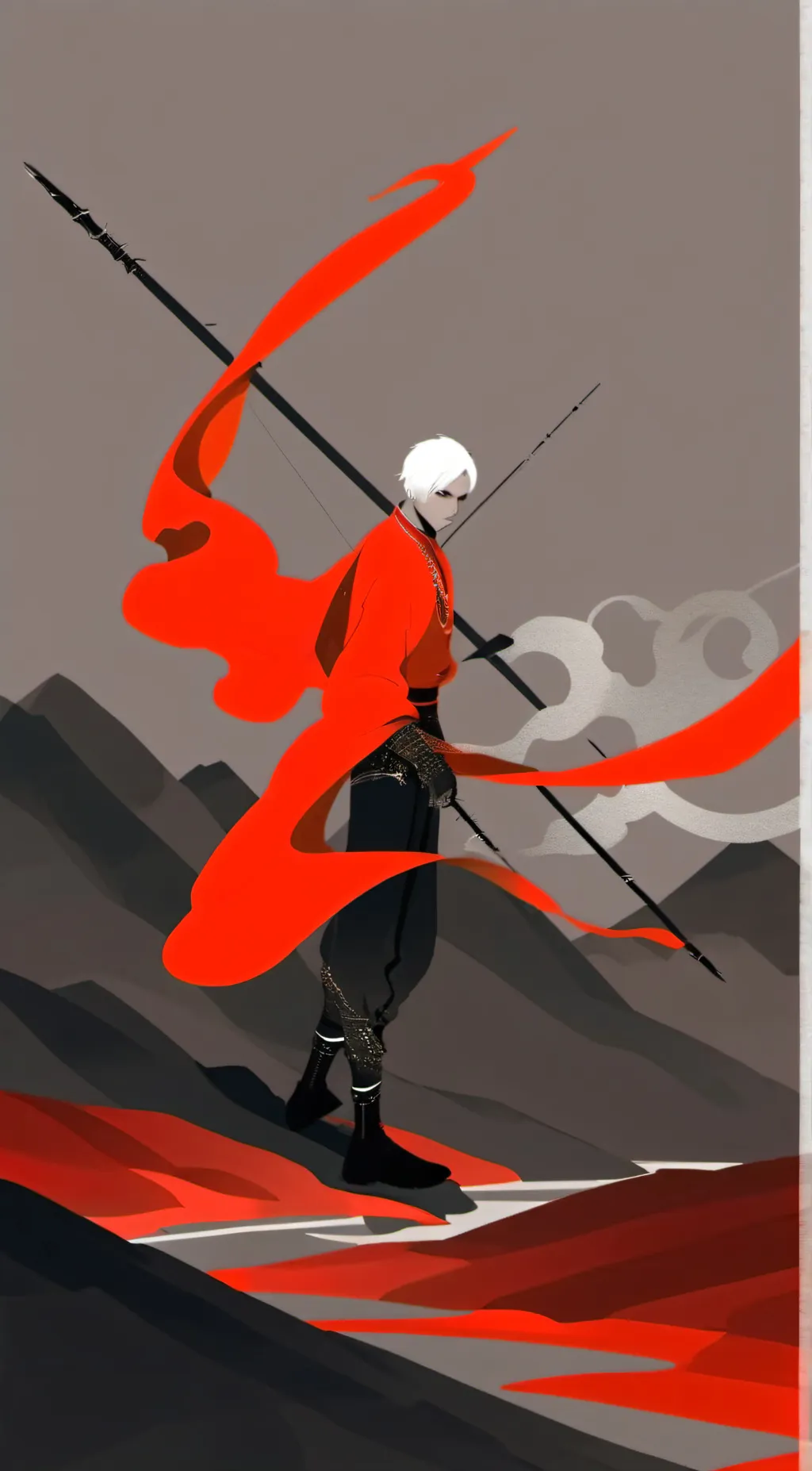 ai character: Red background