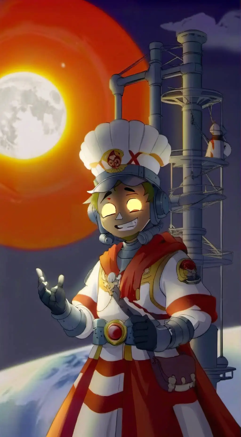 ai character: solar x ruin background