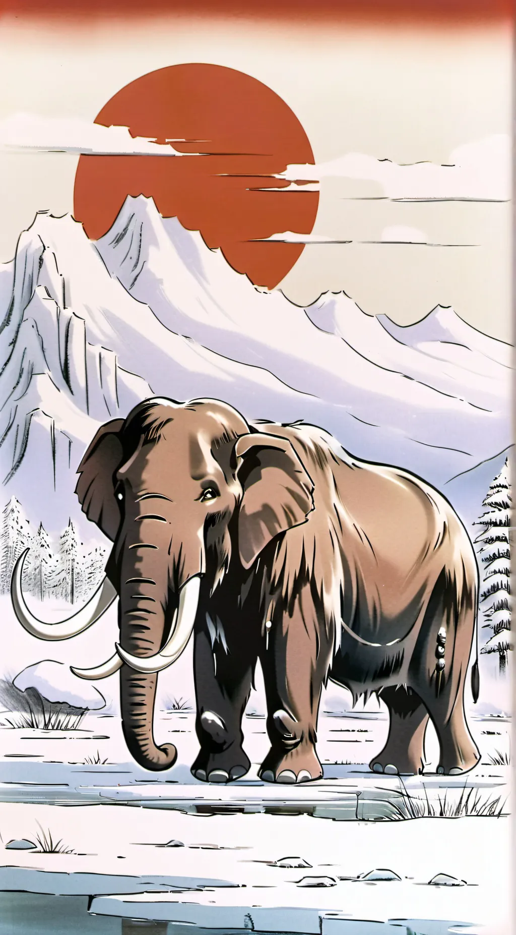 ai character: woolly mammoth background