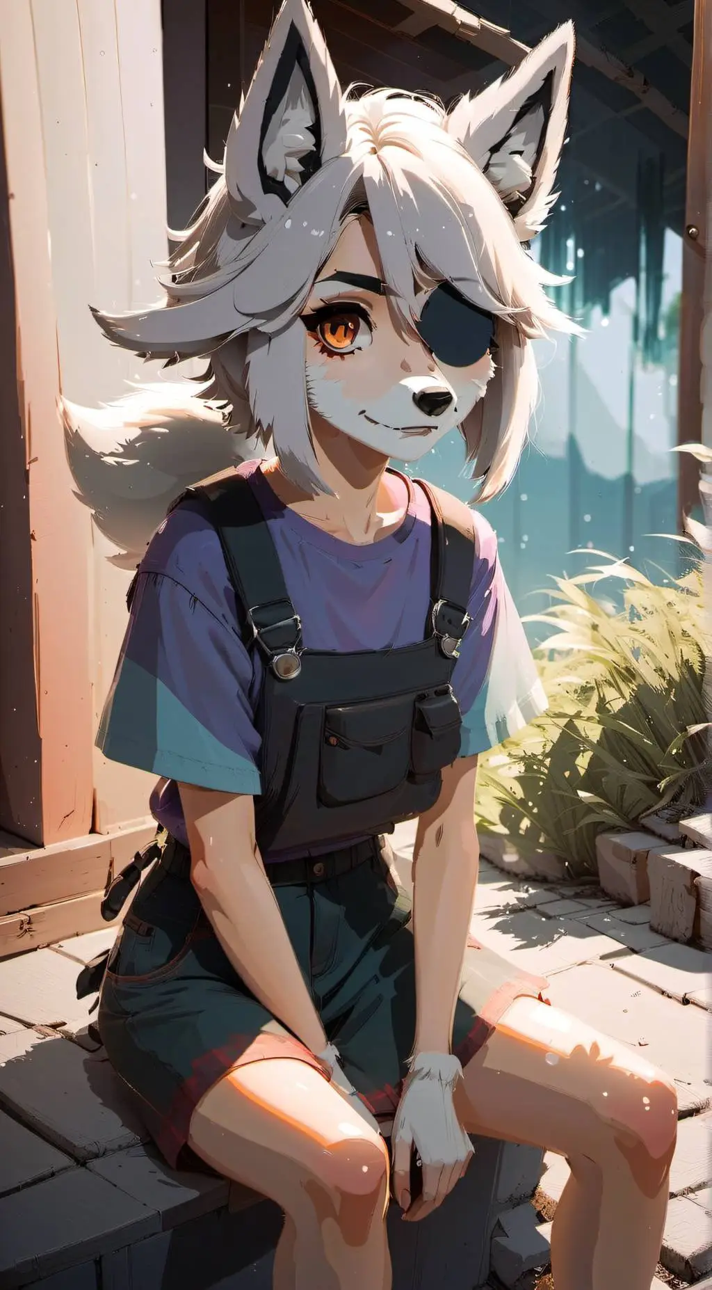 ai character: violet background