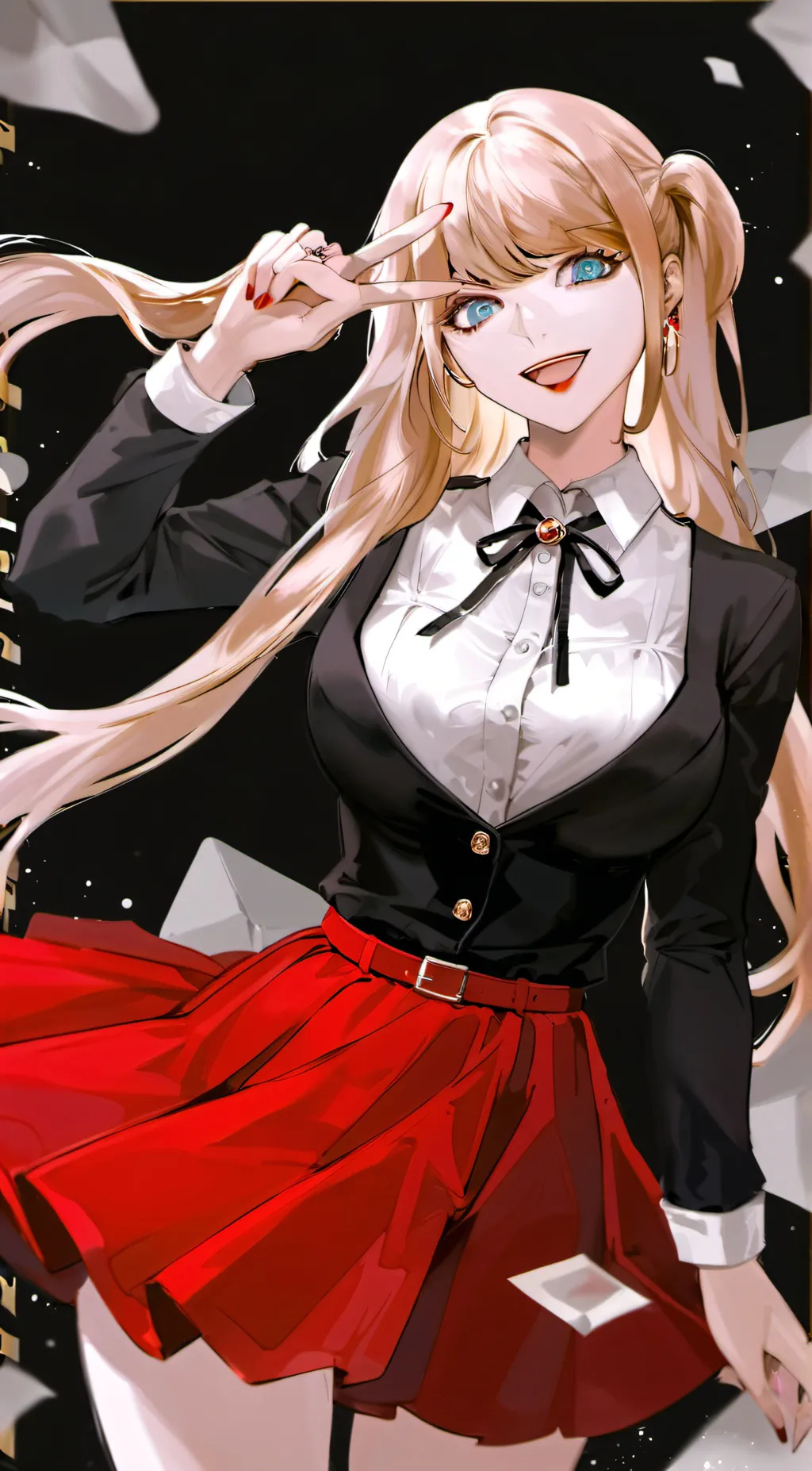 ai character: Junko enoshima 🤭💅🏻 background