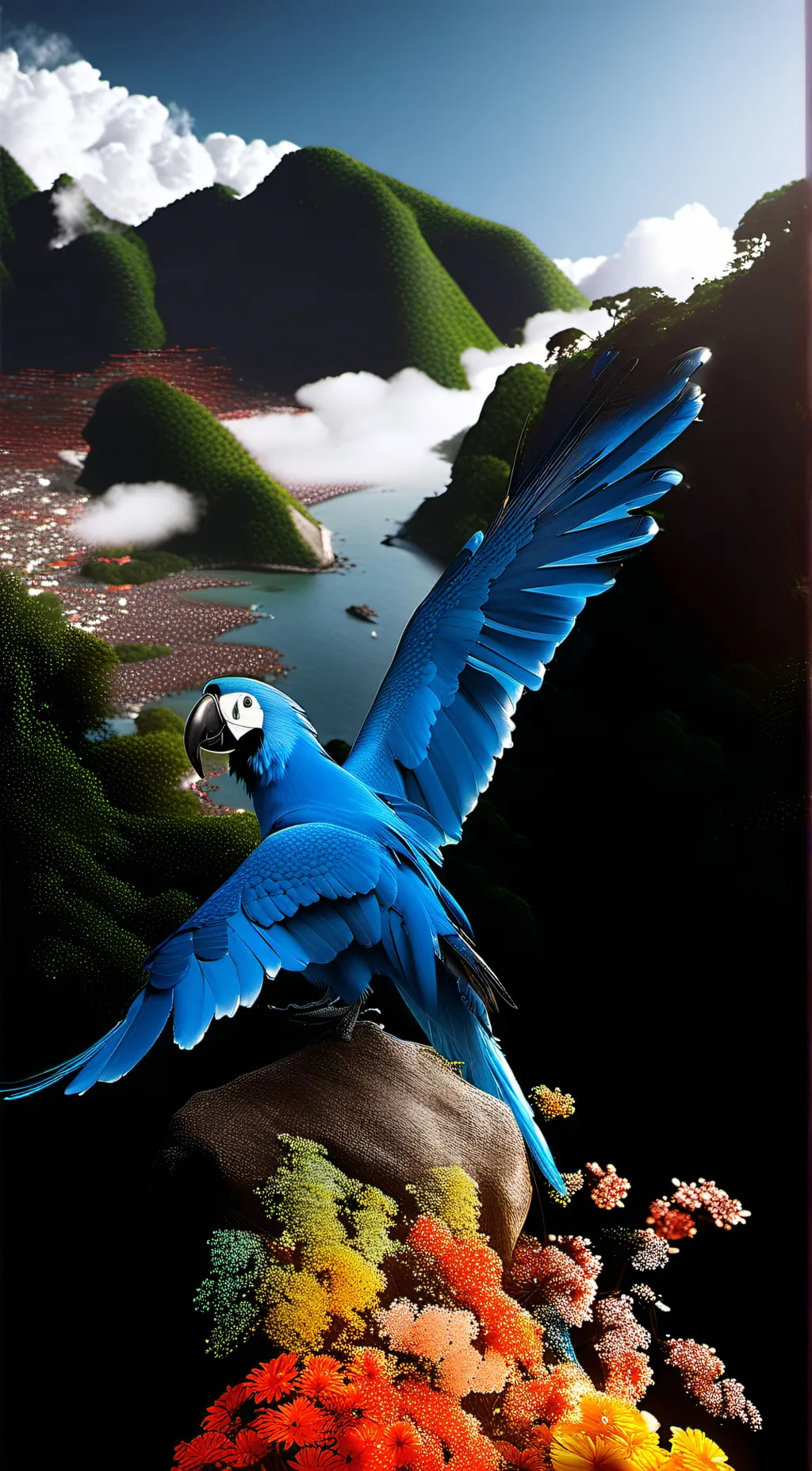 ai character: Blu background