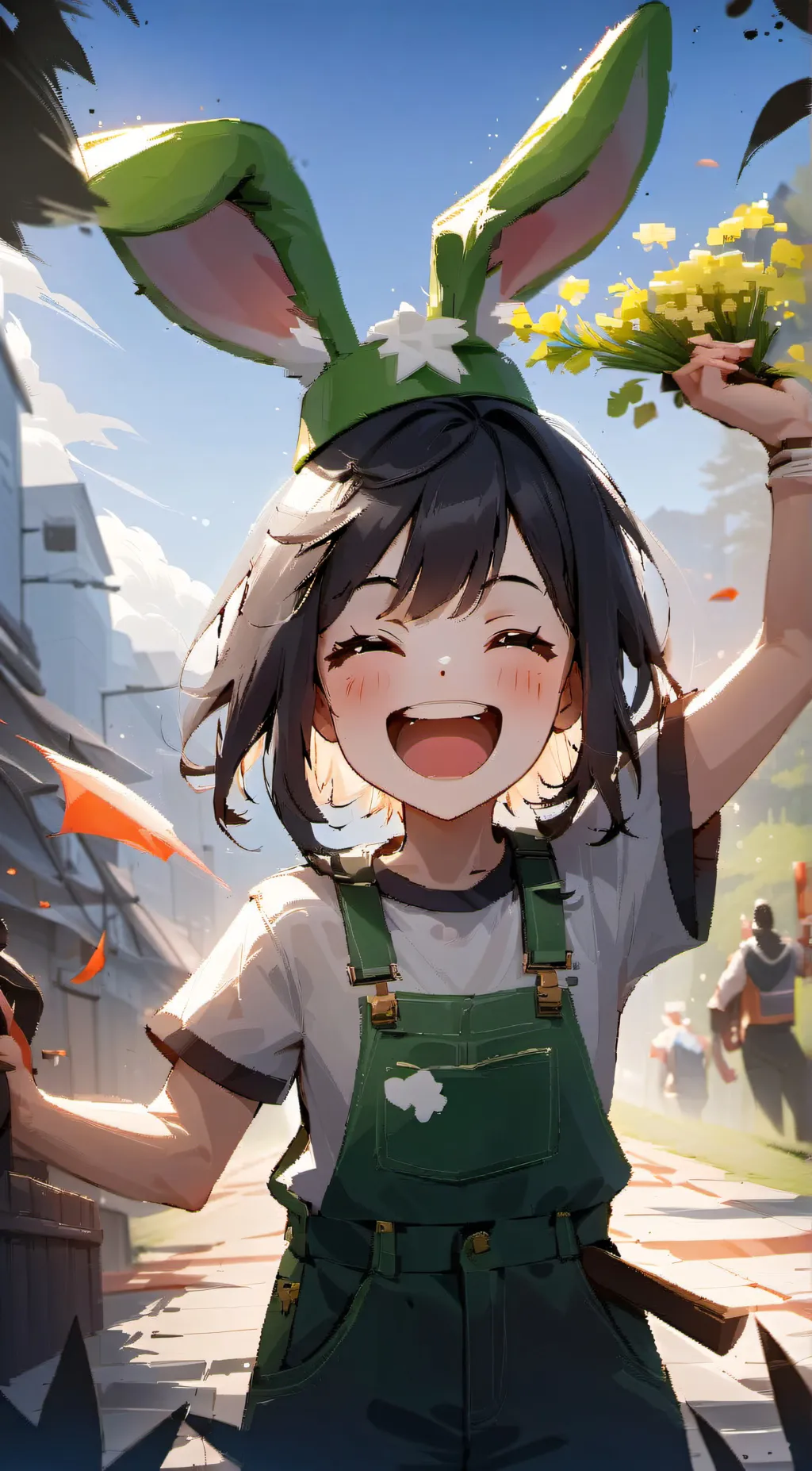 ai character: Hoppy hopscotch  background