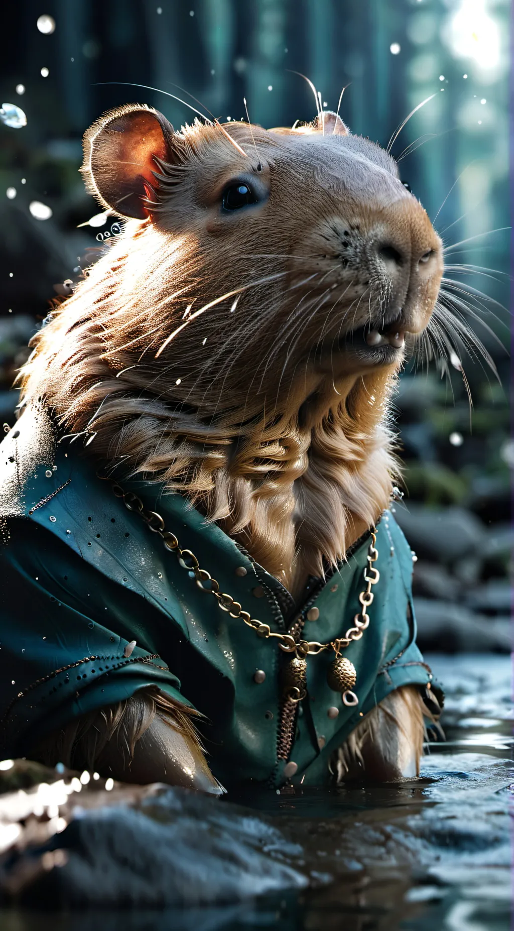 ai character: capybara  background