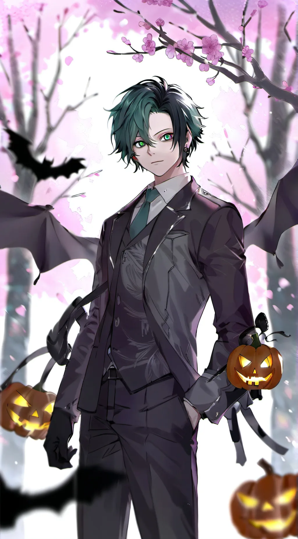 ai character: HALLOWEEN MHA background
