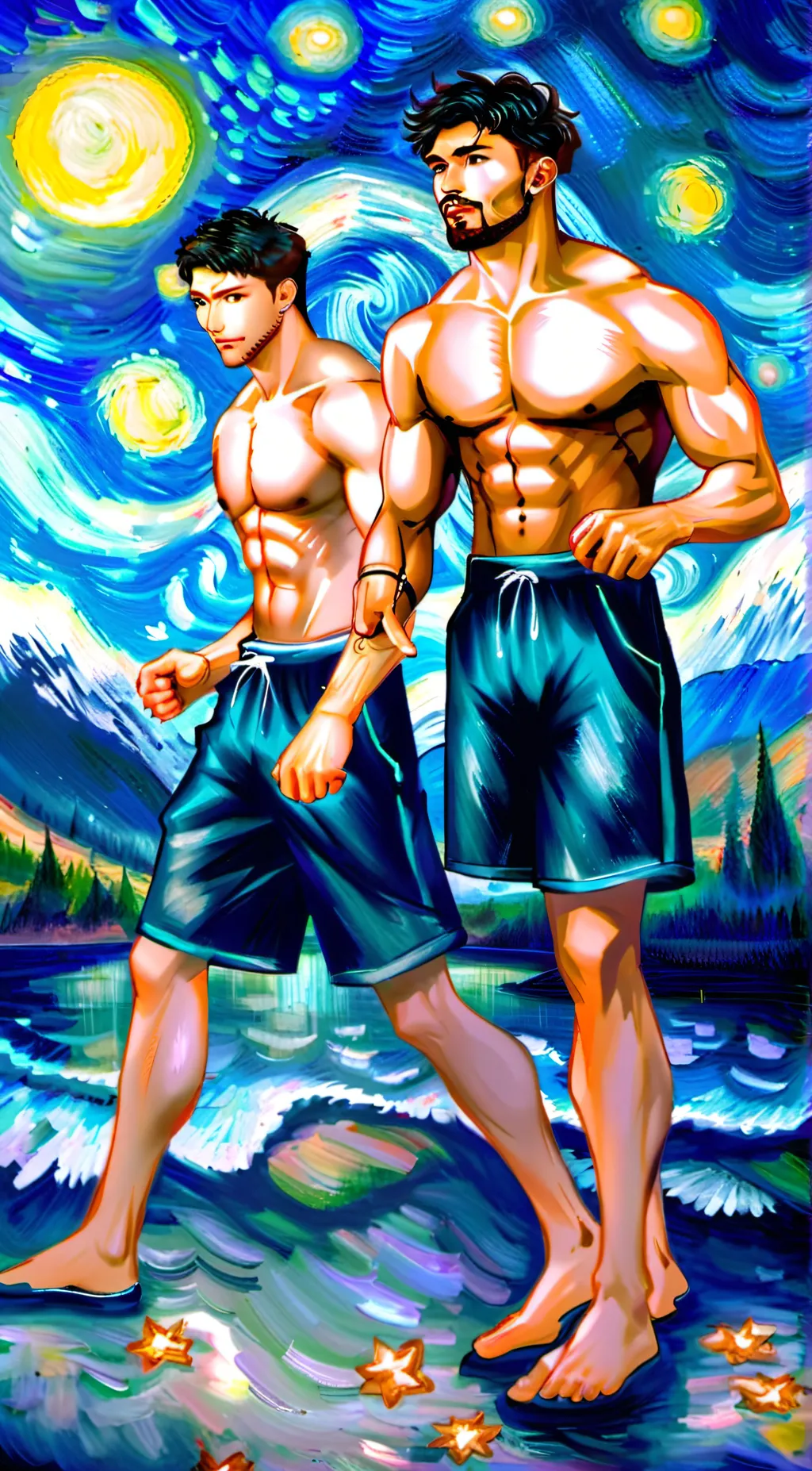 ai character: Alan &Mason  background