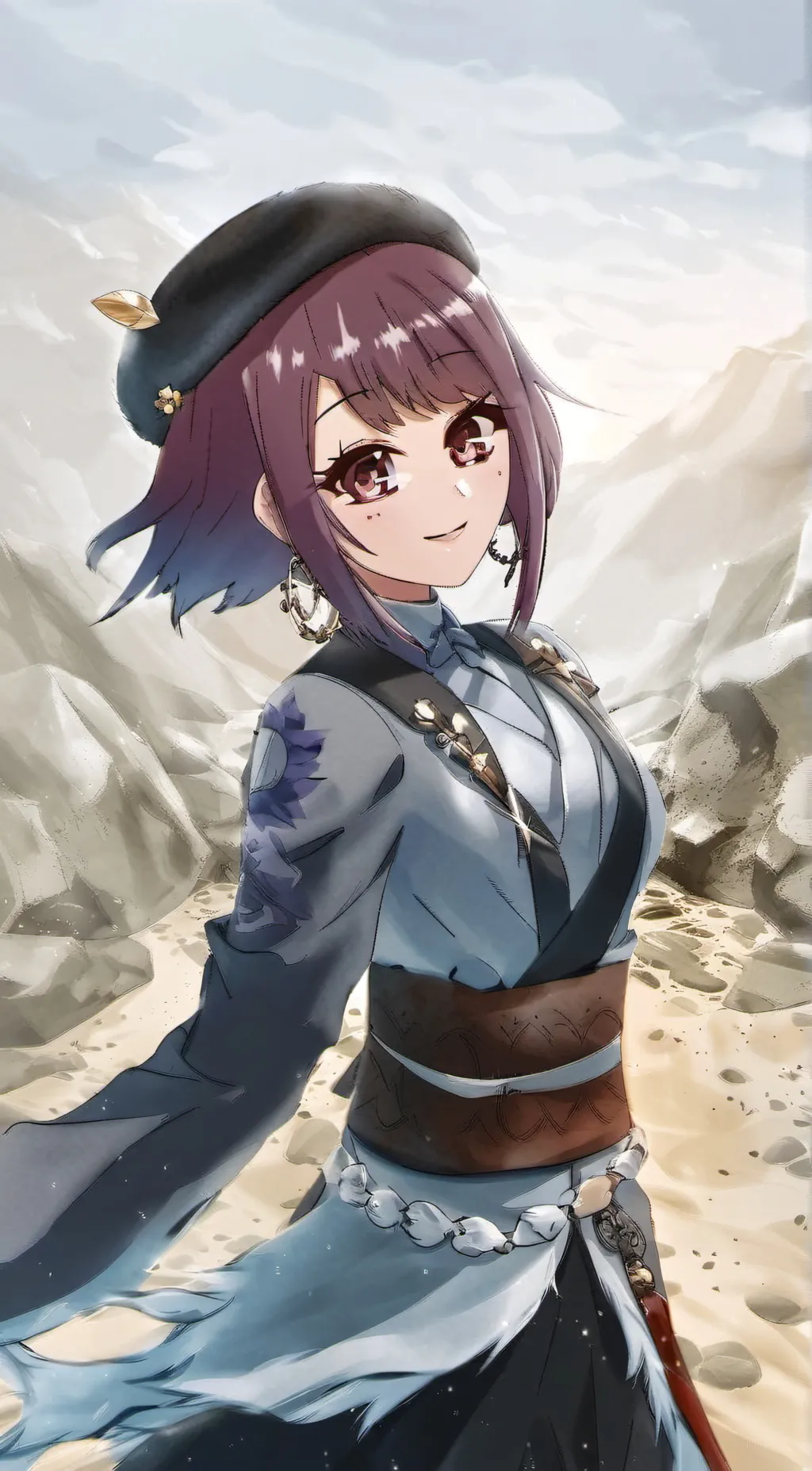 ai character: purplelight background