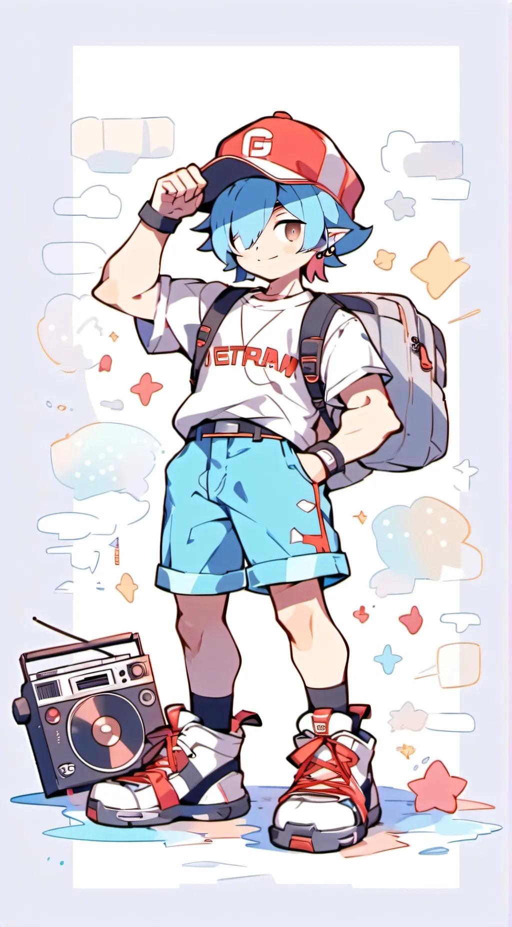 ai character: FNF Boyfriend background