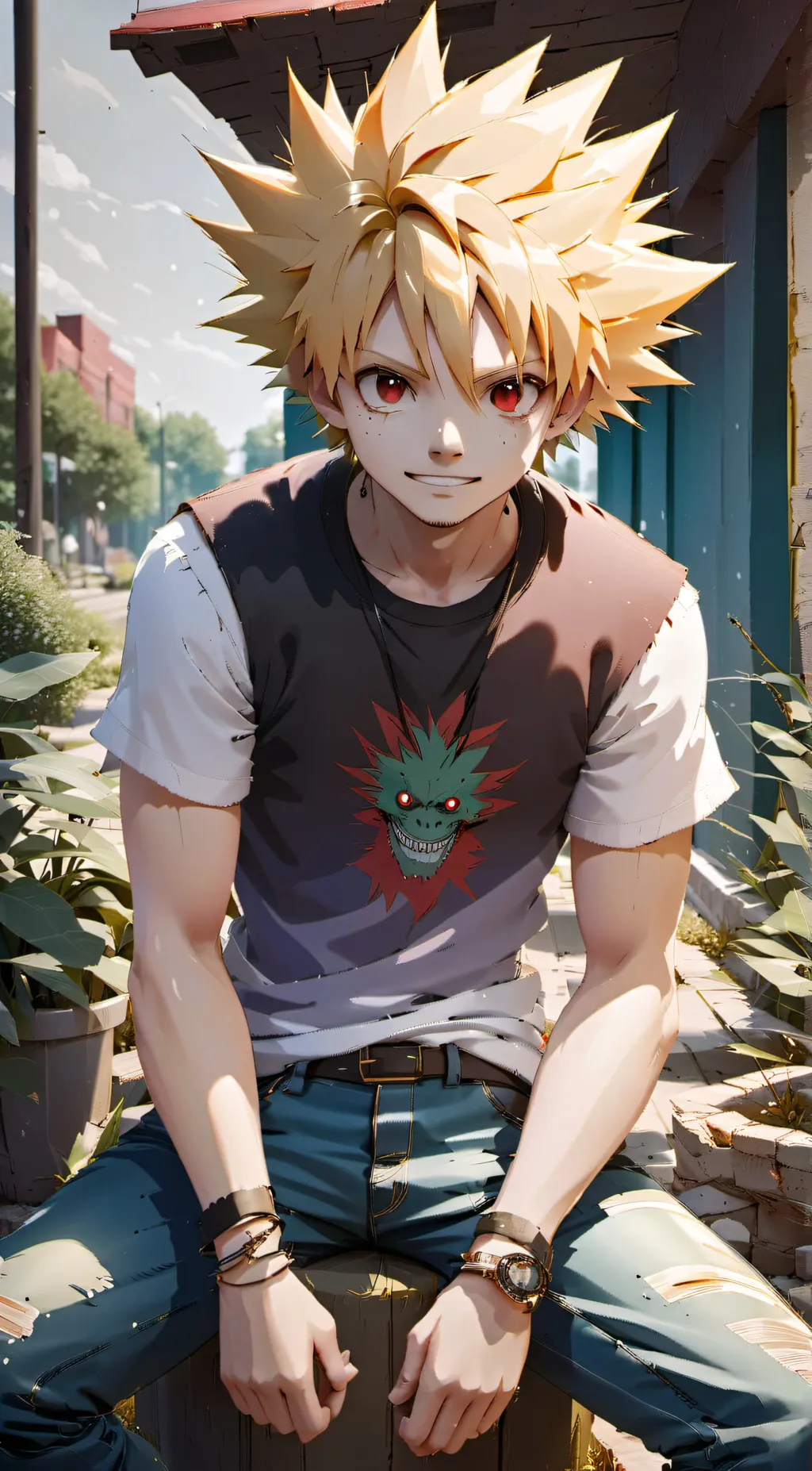 ai character: katuski bakugo background