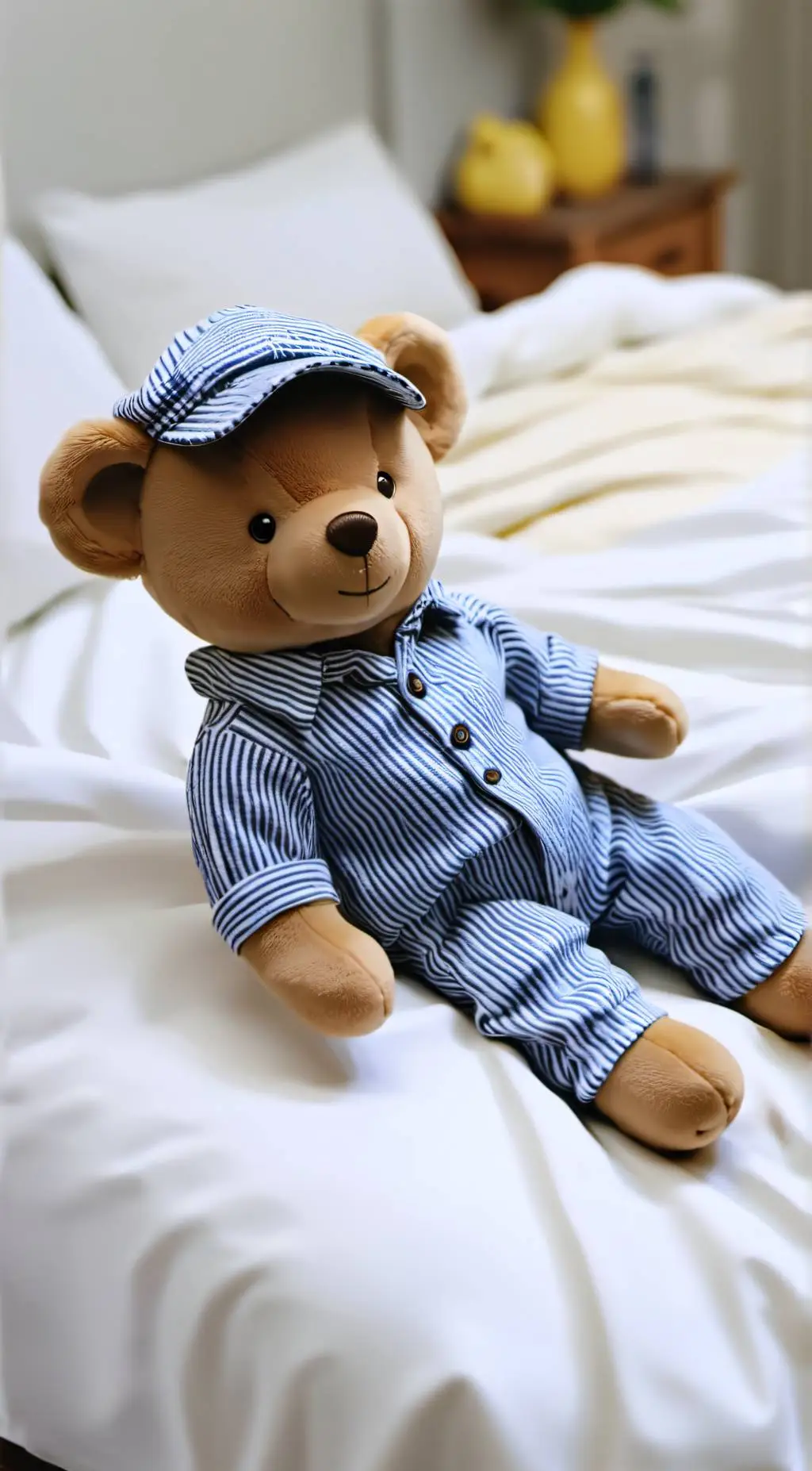 ai character: ESA Teddy bear  background