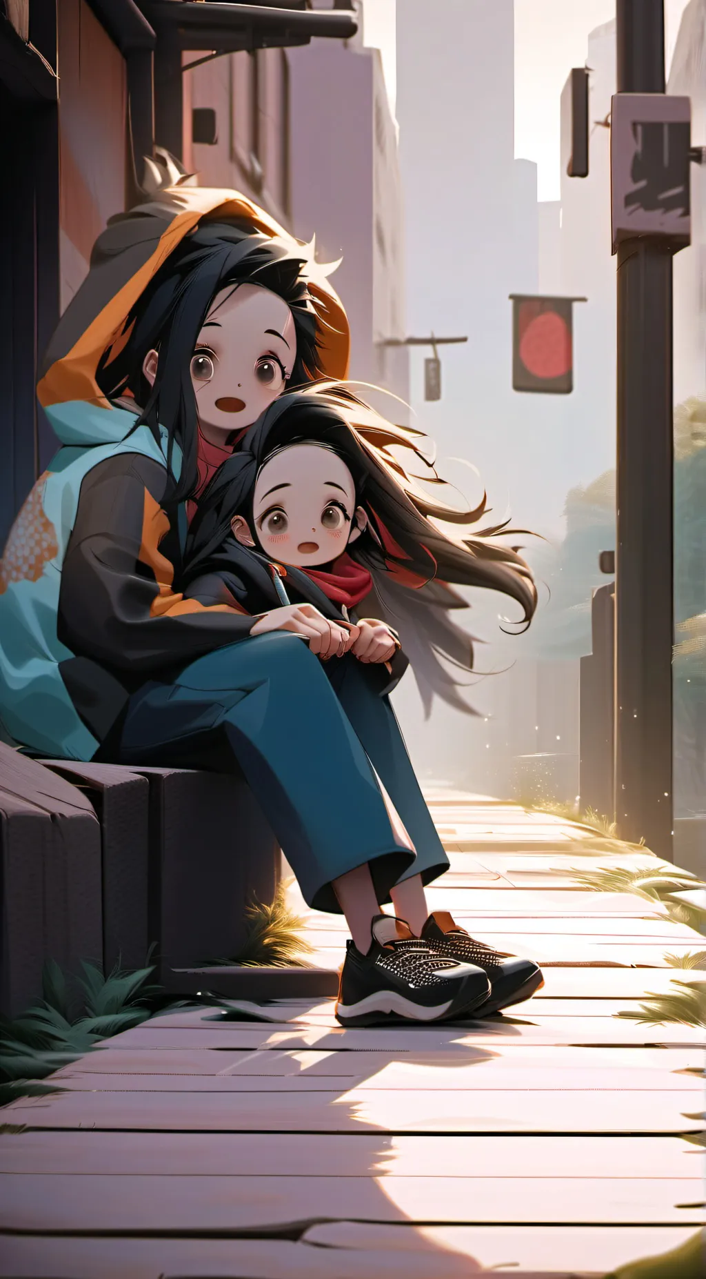 ai character: Nezuko family  background