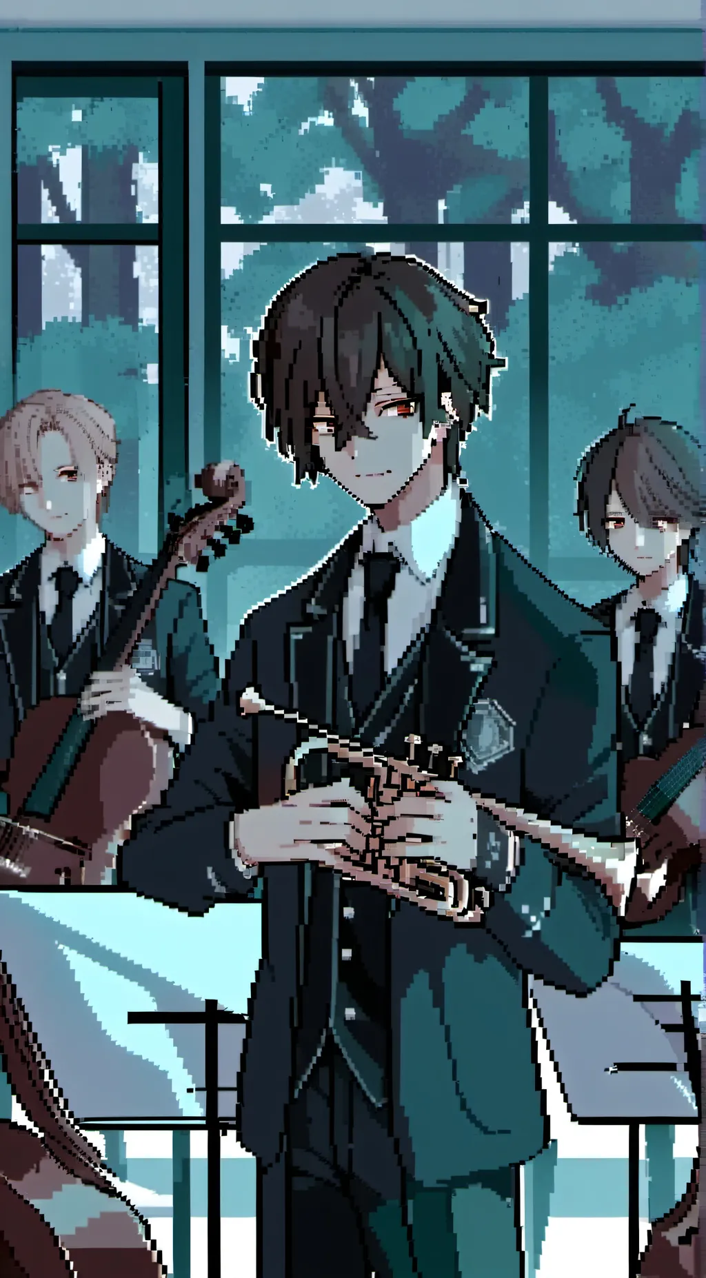 ai character: Practice room🎻 background