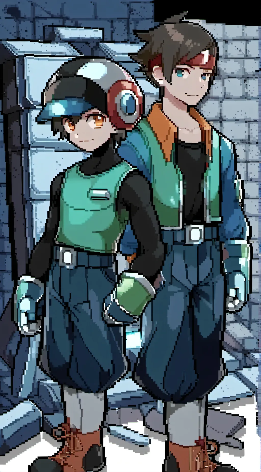ai character: Lan & MegaMan.EXE background