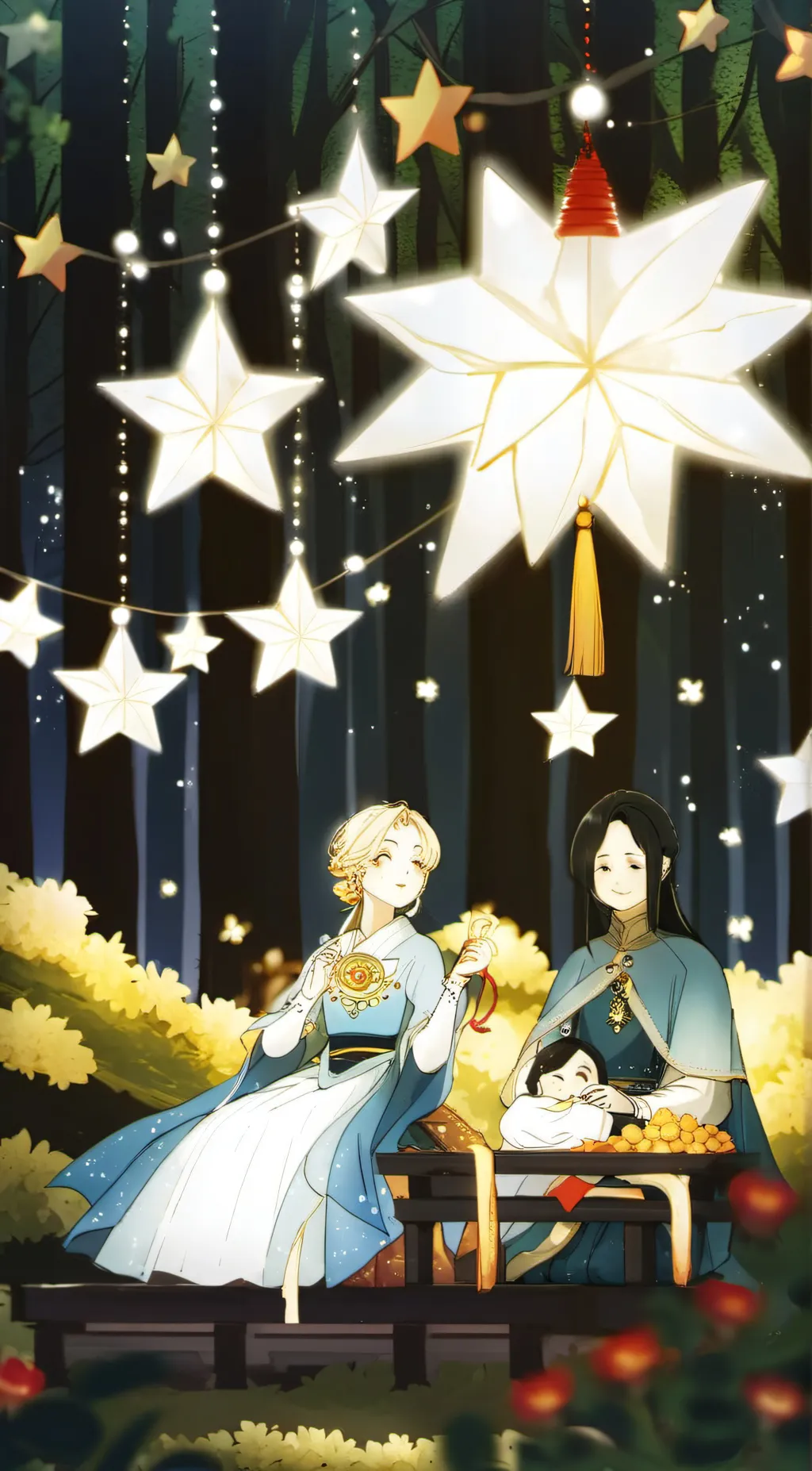 ai character: angel star background