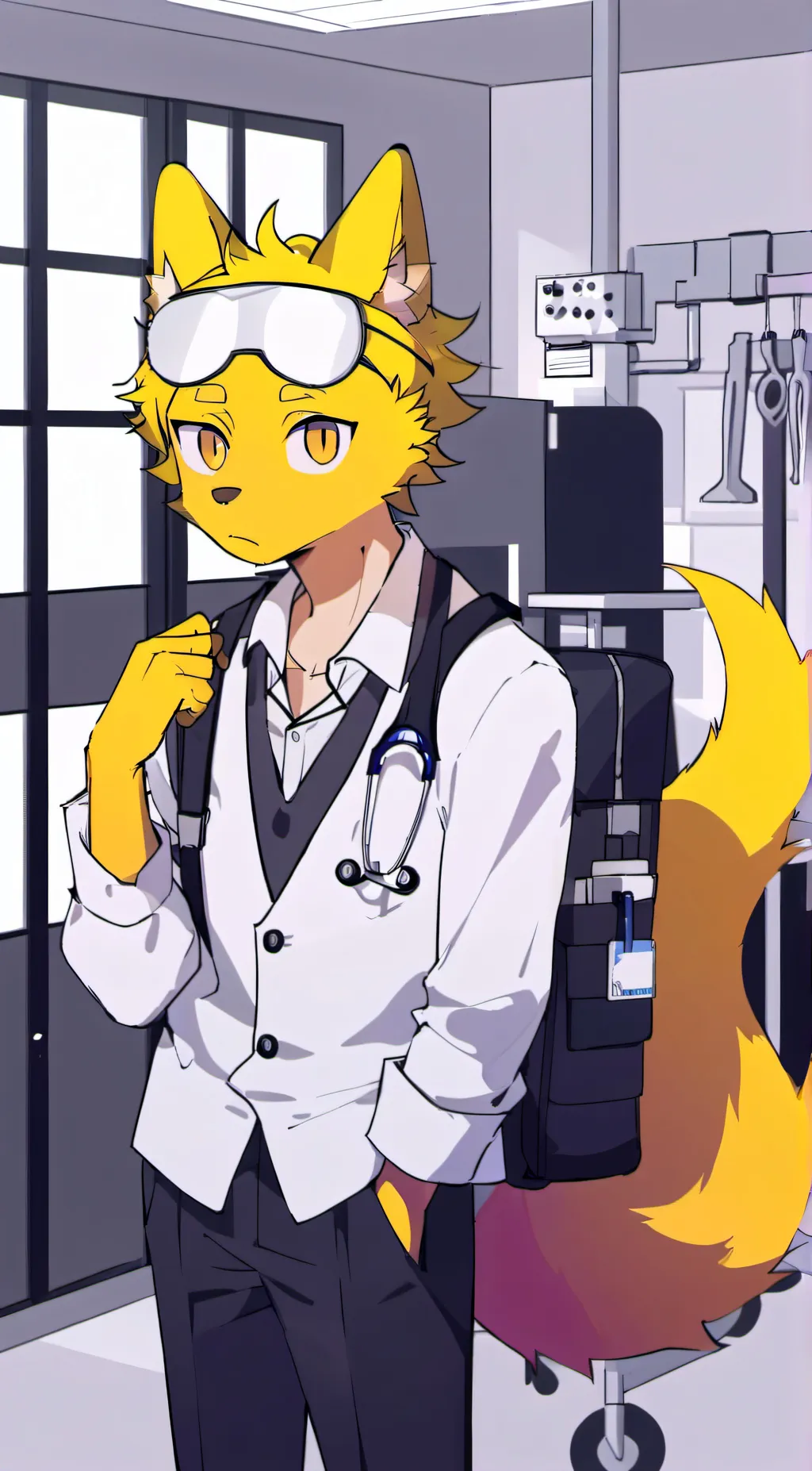ai character: Dr. Retro background