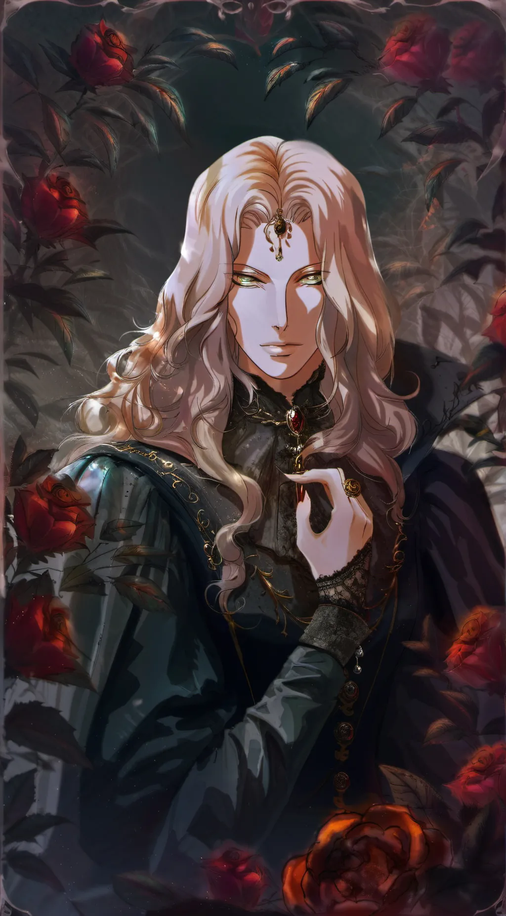 ai character: Adrian alucard  background