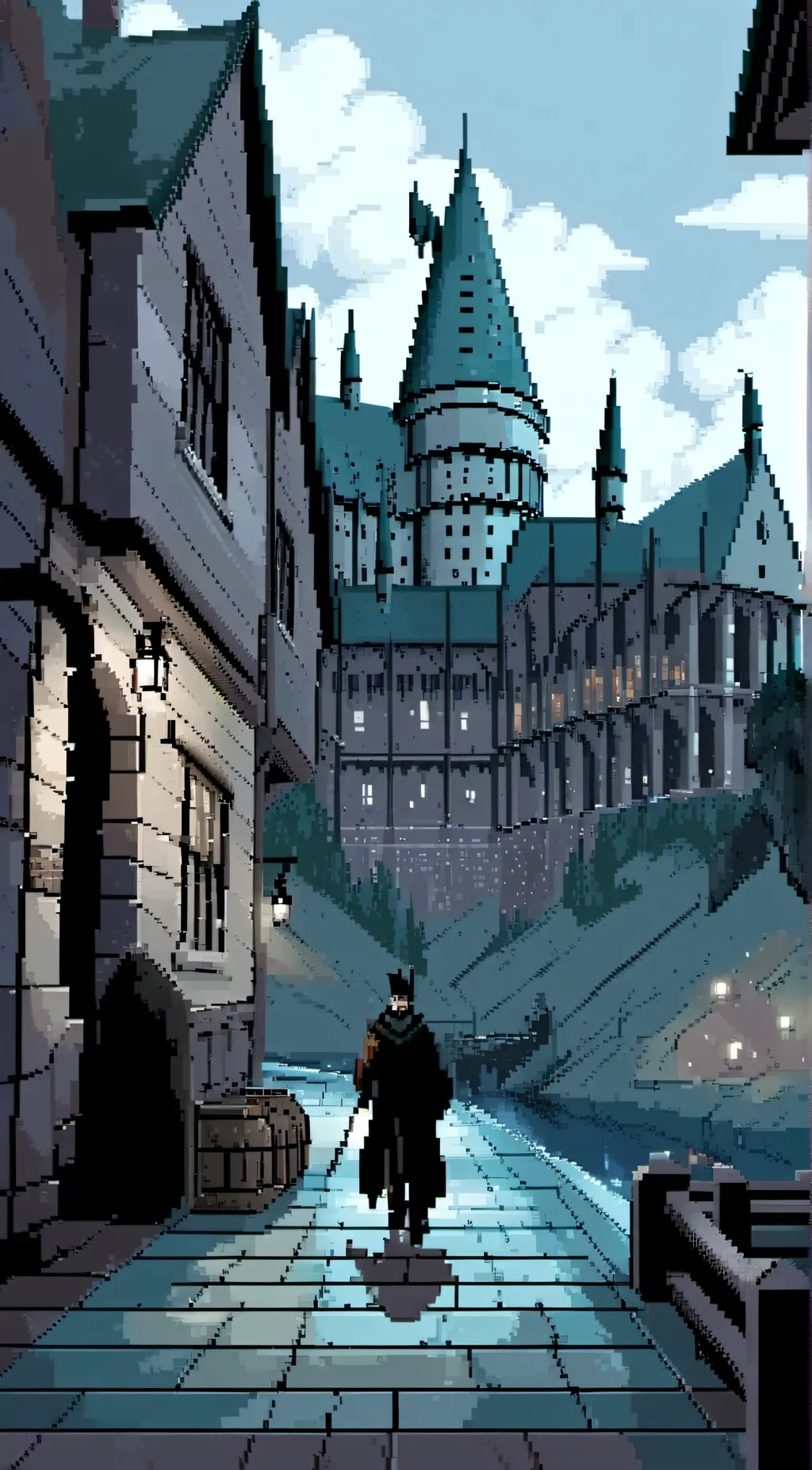 ai character: Hogwarts  background