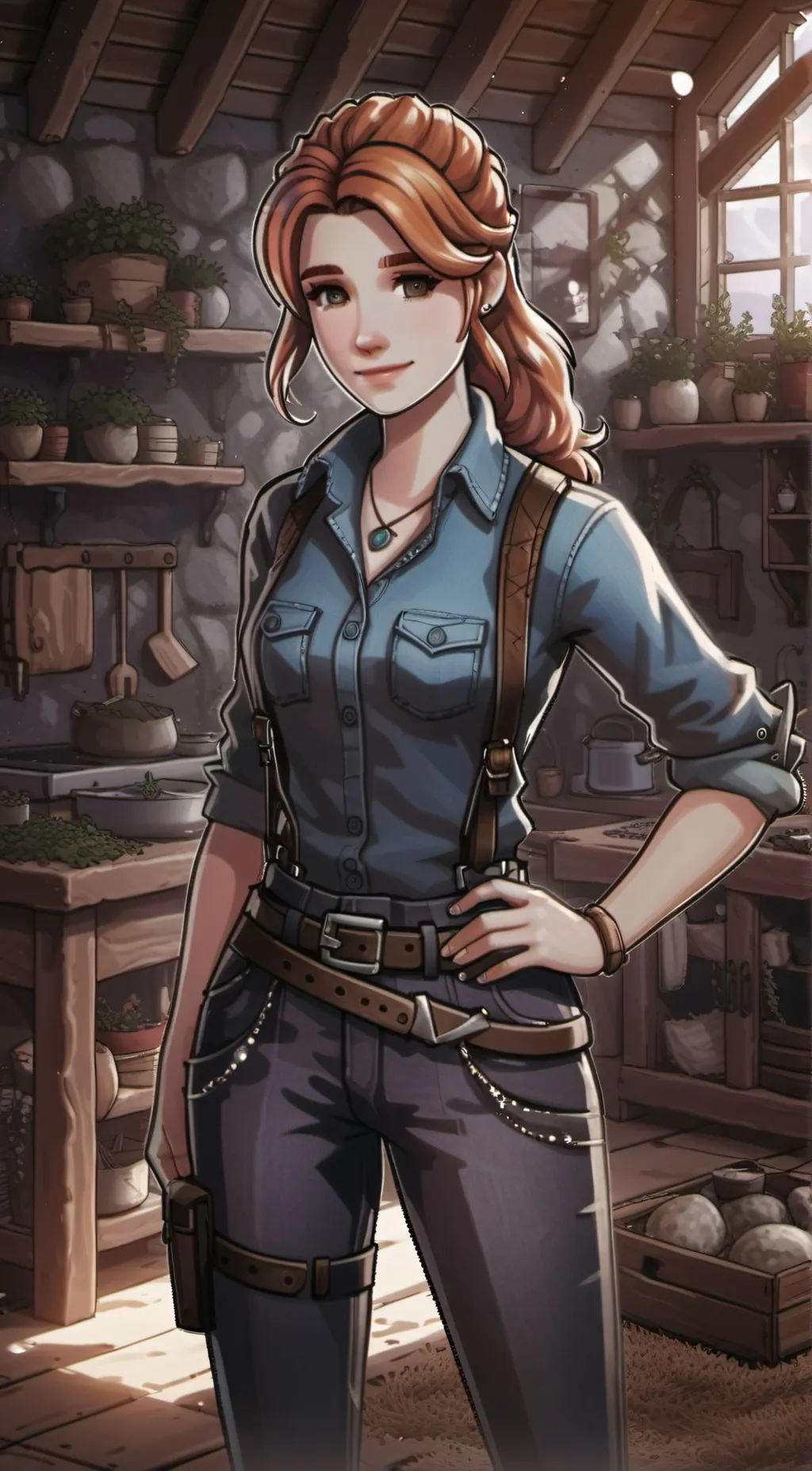 ai character: Robin (Stardew) background