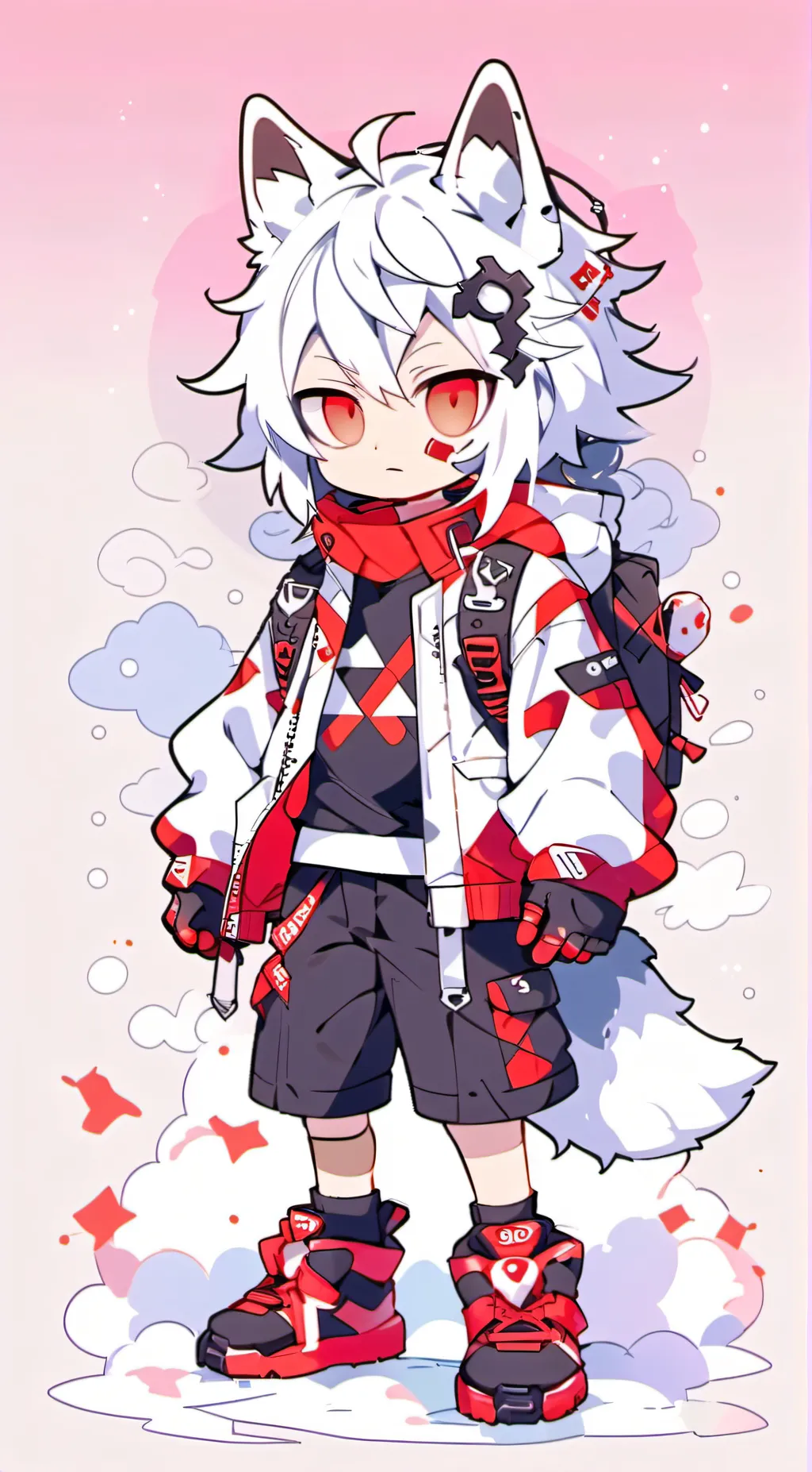 ai character: red background