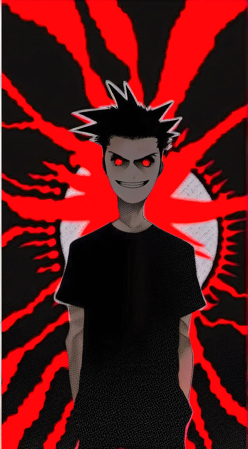 ai character: red eye dude background