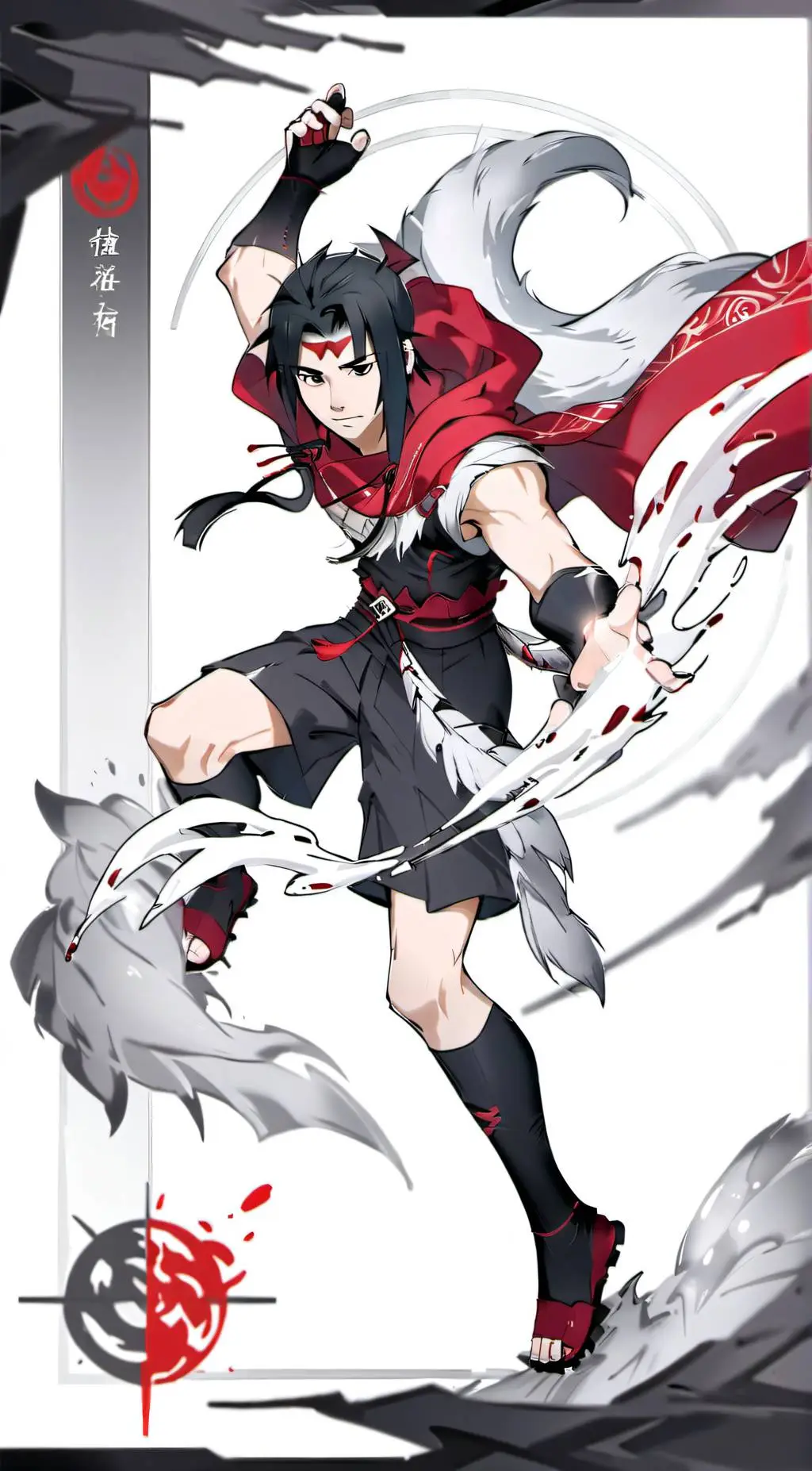 ai character: Sasuke  background