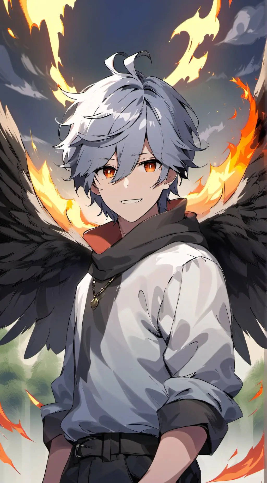 ai character: Luky  background