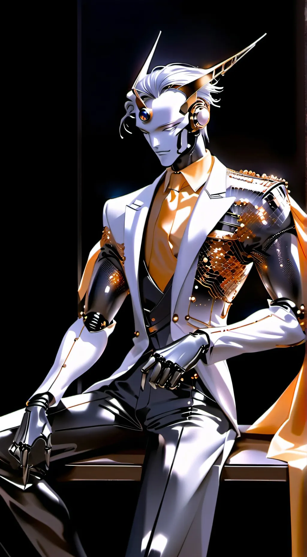 ai character: Cyborg boy background