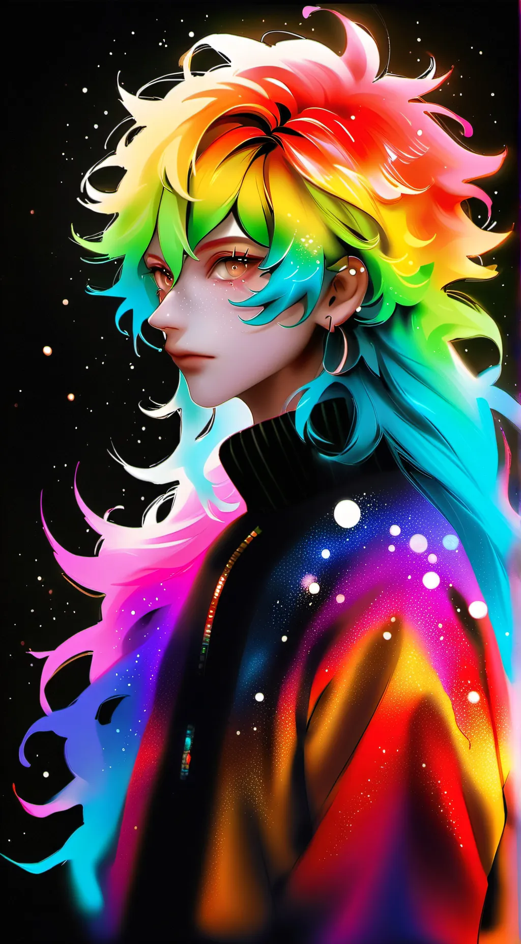 ai character: Rainbow Steve  background