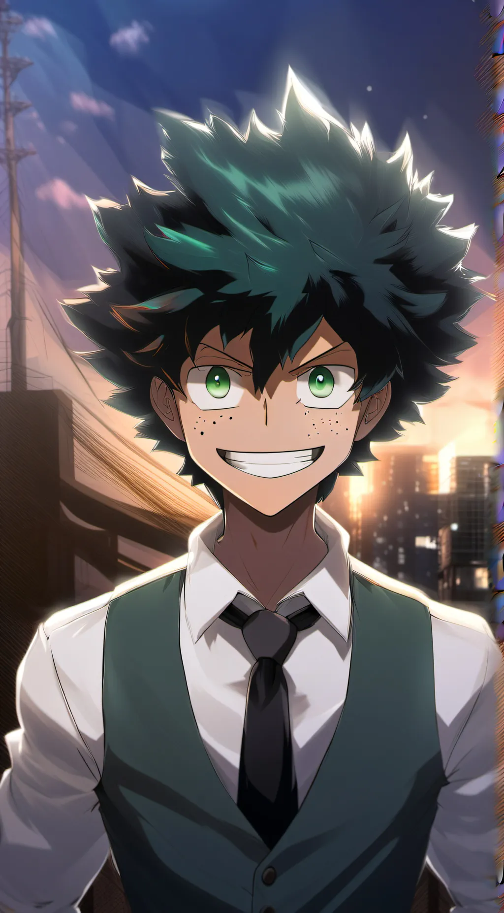 ai character: deku villain&denki background