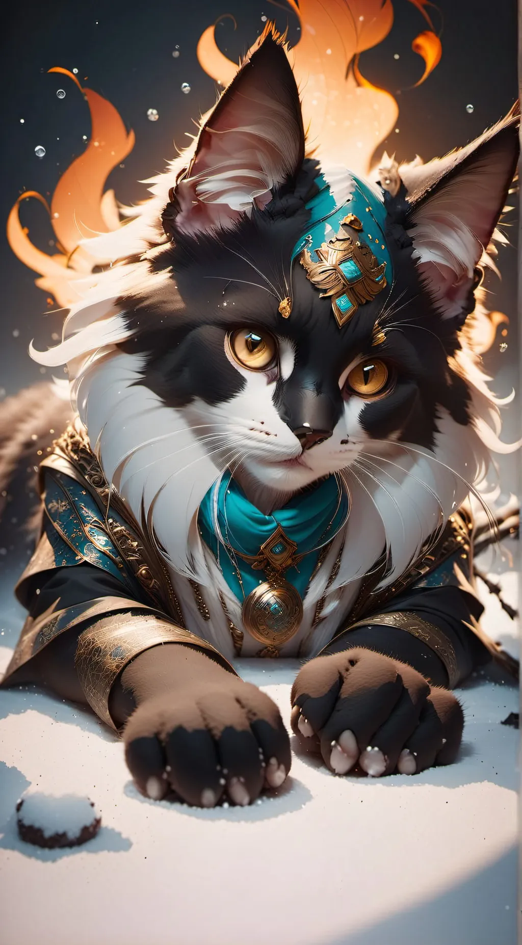 ai character: snow background