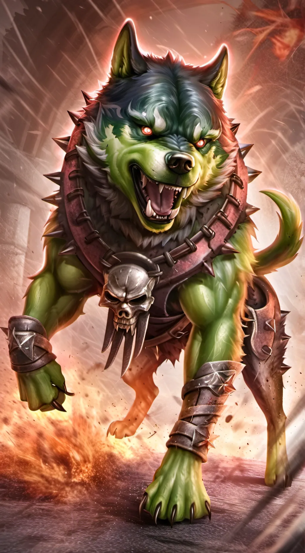 ai character: HULK DOG 🤬🤬🤬 background